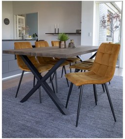 Sedie da pranzo in set gialle in imbottito 2 pz Middelfart – House Nordic