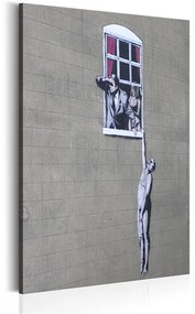 Quadro Well Hung Lover by Banksy  Colore Grigio, Dimensioni e Misure 40x60