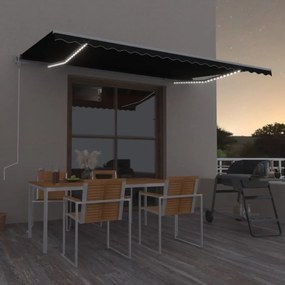 Tenda Automatica Con Sensore Vento E Led 500x300 Cm Antracite /