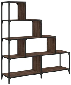 Libreria 4gradini rovere marrone 139x33,5x149 legno multistrato