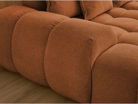 Divano angolare color terracotta allungabile e con contenitore (penisola a destra/a U) con rivestimento in ciniglia Everest – Bobochic Paris