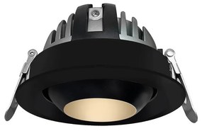 Faro LED da Incasso 12W Nero Ø75mm IP40 CCT Orientabile con driver Philips Colore Bianco Variabile CCT