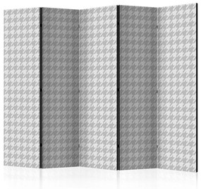 Paravento design Pepita II (5 parti) - semplice composizione, sfondo grigio