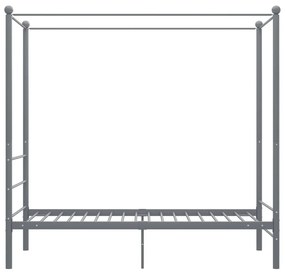 Letto a baldacchino grigio in metallo 90x200 cm