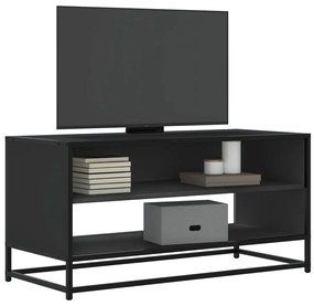 Mobile Porta Tv Nero 91x40x46 Cm İn Truciolato E Metallo /