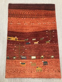 Gabbeh Tappeto persiano 120x80 Rosso (Iran) Annodato A Mano