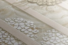 Stampa su tela – Fiori astratti su sfondo di marmo