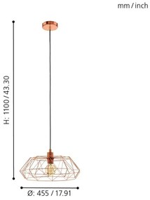 Eglo 49488 - Lampadario CARLTON 2 1xE27/60W/230V