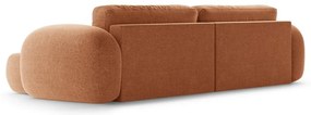 Divano angolare color mattone allungabile/con contenitore con rivestimento in ciniglia Tonale – Cosmopolitan Design