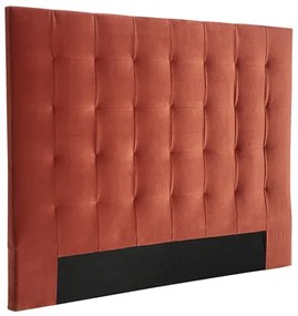 Testata letto capitonné effetto velluto terracotta 160 cm HALCIONA