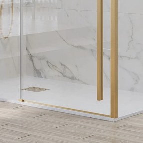 Kamalu - Box doccia 90x130 telaio colore oro scorrevole vetro 8mm  | KSA5000G