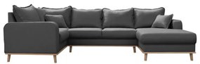 Divano angolare grigio scuro (angolo destro) Beata - Ropez