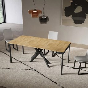 Consolle allungabile Libo Evolution - Quercia natura telaio antracite 90x40/300 cm