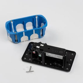 Brilagi - Presa doppia da incasso a pavimento per esterno IP55 cromo opaco rettangolare