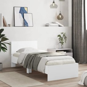 Giroletto con testiera bianco 75x190 cm in legno multistrato