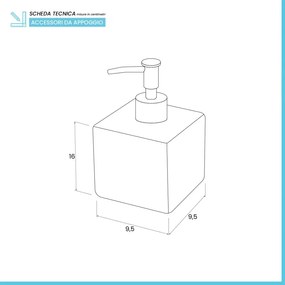 Dispenser Sapone In Ceramica Lucida Beige A Forma Di Cubo