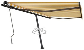 Tenda Da Sole Autoportante Manuale 400x350 Cm Gialla Bianca /