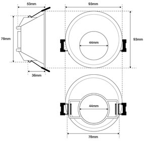 Faretto da Incasso Rotondo Policarbonato Foro Ø85mm Luce Asimmetrica per GU10