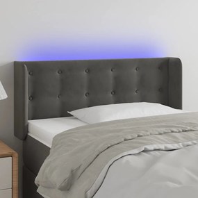 Testiera A Led Grigio Scuro 93x16x78/88 Cm İn Velluto /