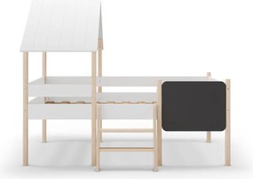 Letto per bambini rialzato in legno di pino bianco 90x190 cm Mint - Marckeric
