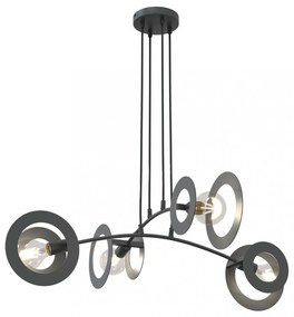 Lampadario a sospensione in acciaio EUFORIA 4 nero 4xE27 Colore del corpo Nero