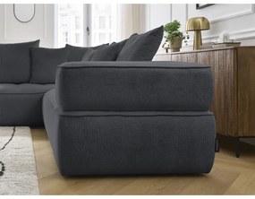 Divano angolare grigio scuro (penisola a sinistra/a L) con rivestimento in ciniglia Whesley – Bobochic Paris