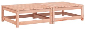 Poggiapiedi Giardino con Cuscini 2 pz Legno Massello di Douglas