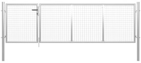 Cancello Di Recinzione İn Acciaio 350x100 Cm Argento /
