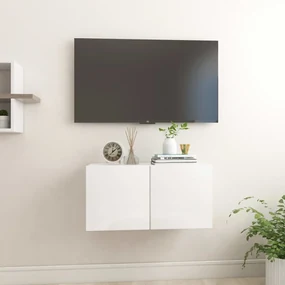 Mobile porta tv pensile bianco lucido 60x30x30cm