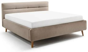 Letto matrimoniale imbottito beige con contenitore con rete inclusa 180x200 cm Lotte – Meise Möbel