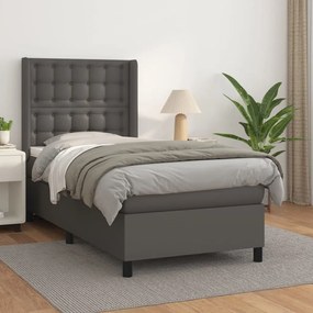 Giroletto A Molle Con Materasso Grgio 90x200 Cm İn Similpelle /
