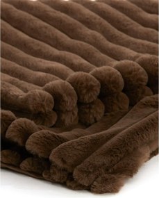 Coperta marrone in micropile 130x170 cm Vajen - Light &amp; Living