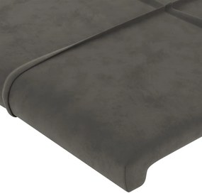 Testiera ad orecchio grigioscuro 103x23x118/128cm in velluto