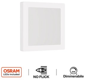 Plafoniera LED Quadrata 20W 2.000lm no Flickering 225x225mm - Dimmerabile Colore  Bianco Naturale 4.000K