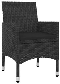 Set da pranzo da giardino 7 pz con cuscini polyrattan e vetro