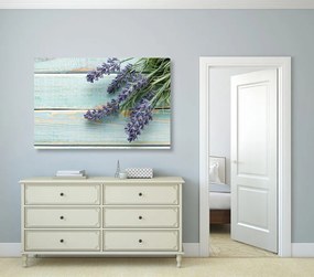 Stampa su tela – Lavanda su sfondo di legno
