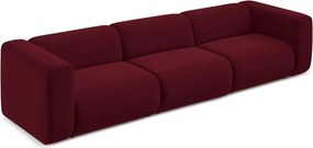 Divano burgundy con rivestimento in velluto 319 cm Ekahi – Makamii