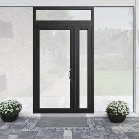 Portoncino d'ingresso Condo20 con vetro L 90 x H 210 cm in alluminio nero, apertura spingere a sinistra