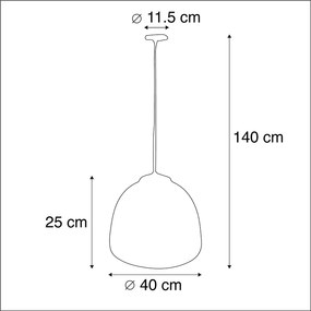 Lampada a sospensione nera con interno in ottone 40 cm - Hoodi