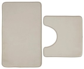 Set di tappetini per il bagno beige in memory foam 2 pz per WC 50x80 cm Anti-Bacterial – Catherine Lansfield