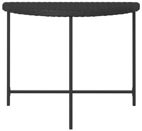 Tavolo da giardino nero 100x50x75 cm in polyrattan