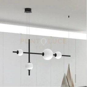 Tolomeo-sl sospensione 4 luci led 22w 4000k 1430l in metallo nero ...