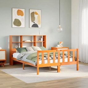 Letto libreria senza materasso marrone cera 120x190 cm in pino