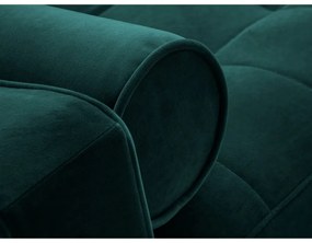 Divano letto angolare in velluto verde petrolio, angolo sinistro Santo - Milo Casa