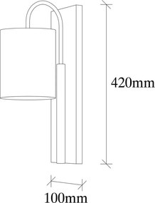 Lampada da parete in metallo nero con paralume marrone chiaro Opviq luci Julia - Opviq lights