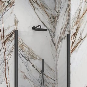 Kamalu - porta doccia battente 95 cm colore nero altezza 200h | ks2800n