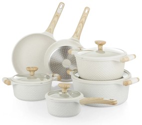 Batteria pentole 10 pezzi Bambù bianca