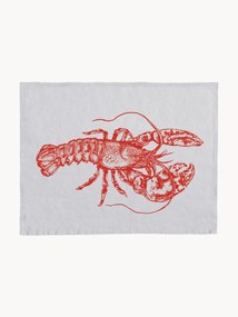 Tovaglietta in lino Lobster, serigrafata a mano