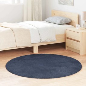Tappeto Shaggy A Pelo Lungo Navarra Blu Marino 120x120 Cm /