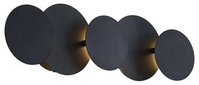 Lampada da parete moderna nera con LED dimmerabile a 3 livelli 5 luci - Sunrise